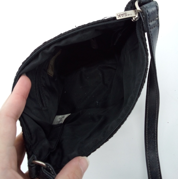 The SAK Black Knit Leather Trio Bundle Small Medium Shoulder Bags Bag Casual - Picture 5 of 16